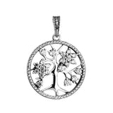 925 Silver Link Chain Necklace with Family Tree Pendant