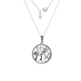 925 Silver Link Chain Necklace with Family Tree Pendant