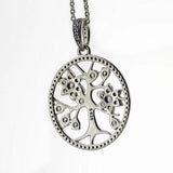 925 Silver Link Chain Necklace with Family Tree Pendant