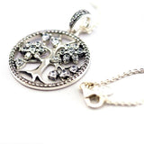 925 Silver Link Chain Necklace with Family Tree Pendant