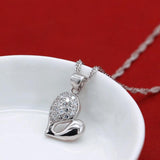 Delicate Heart Pendant Necklace 925 Sterling Silver Choker Jewelry