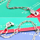 Delicate Heart Pendant Necklace 925 Sterling Silver Choker Jewelry