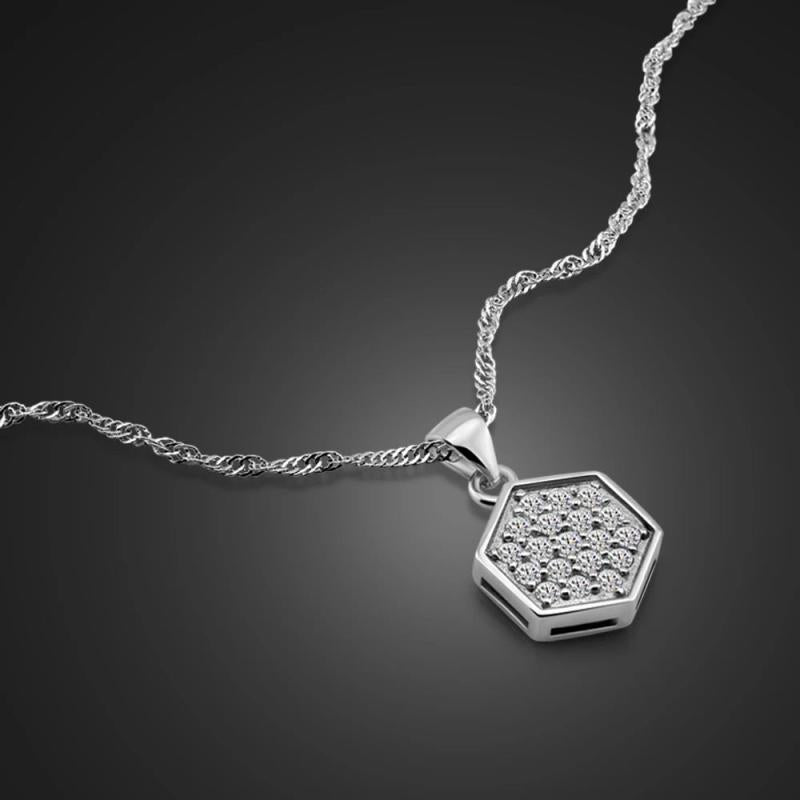 Geometric Pendant Necklace for Women in 925 Silver