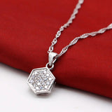 Geometric Pendant Necklace for Women in 925 Silver