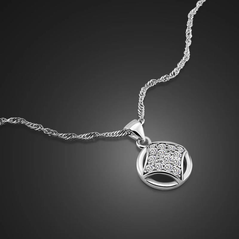 Geometric Pendant Necklace 925 Sterling Silver Choker Fine Jewelry