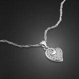 925 Sterling Silver Heart Pendant Necklace Choker