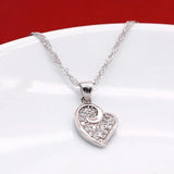 925 Sterling Silver Heart Pendant Necklace Choker