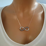 925 Silver Infinity Necklace Zircon for Women