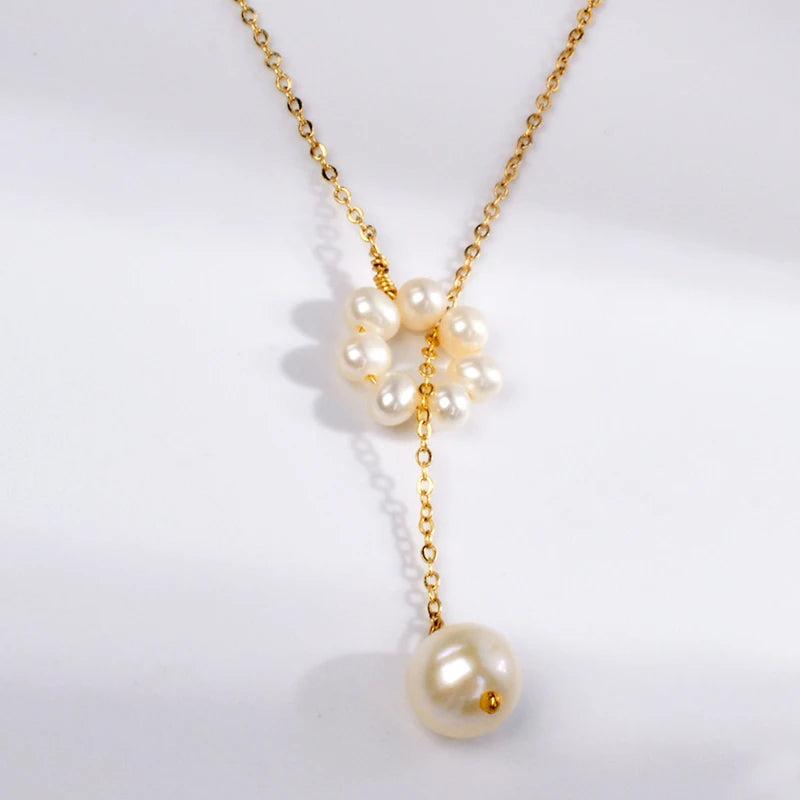 Natural Freshwater Pearl Necklace Choker for Women X581