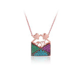 Hot Love 925 Silver Zircon Letter Necklace Women Valentines