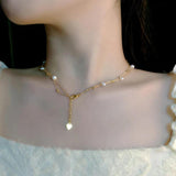 Freshwater Pearl Necklace Choker Double Layer Party Gift 5-6mm X580