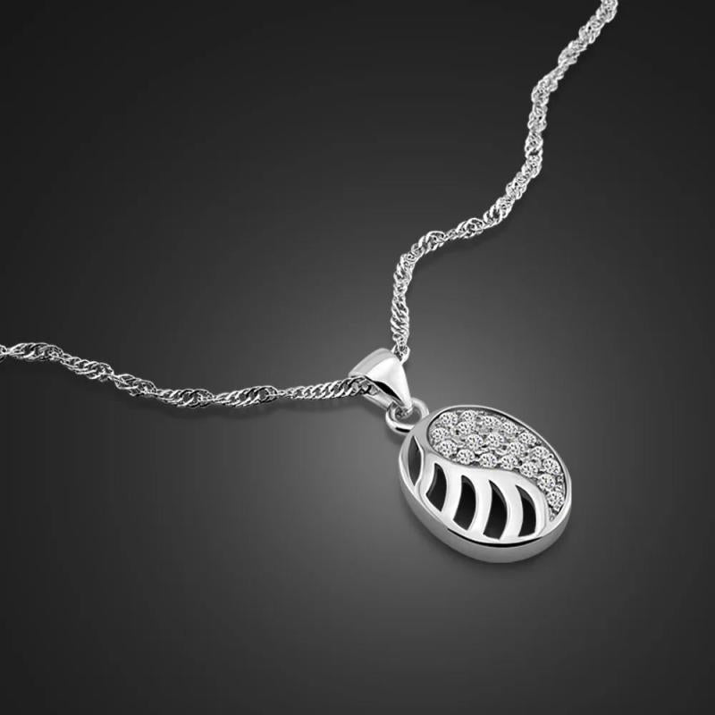 925 Silver Leaf Pendant Choker Necklace Charm Jewelry