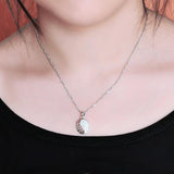 925 Silver Leaf Pendant Choker Necklace Charm Jewelry