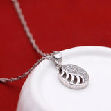 925 Silver Leaf Pendant Choker Necklace Charm Jewelry