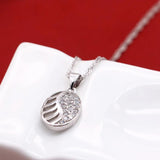 925 Silver Leaf Pendant Choker Necklace Charm Jewelry