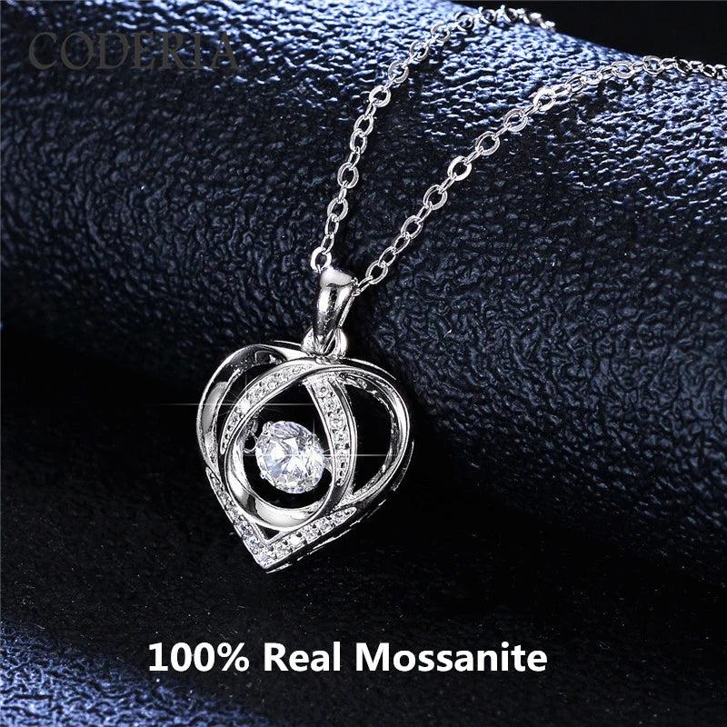 0.5CT Moissanite Pendant Necklace Sterling Silver