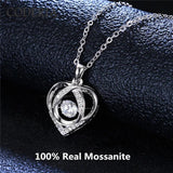 0.5CT Moissanite Pendant Necklace Sterling Silver