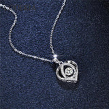 0.5CT Moissanite Pendant Necklace Sterling Silver