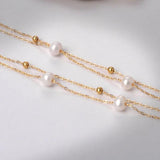 Layered Pearl Choker Necklace for Women