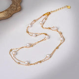 Layered Pearl Choker Necklace for Women