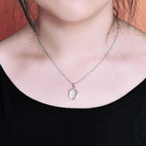 925 Silver Letter O Pendant Necklace for Women