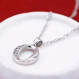 925 Silver Letter O Pendant Necklace for Women
