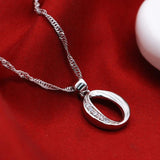925 Silver Letter O Pendant Necklace for Women