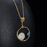 925 Silver Necklace Galaxy Hetian Jade Pendant