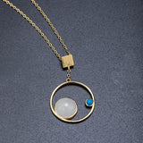 925 Silver Necklace Galaxy Hetian Jade Pendant