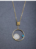 925 Silver Necklace Galaxy Hetian Jade Pendant