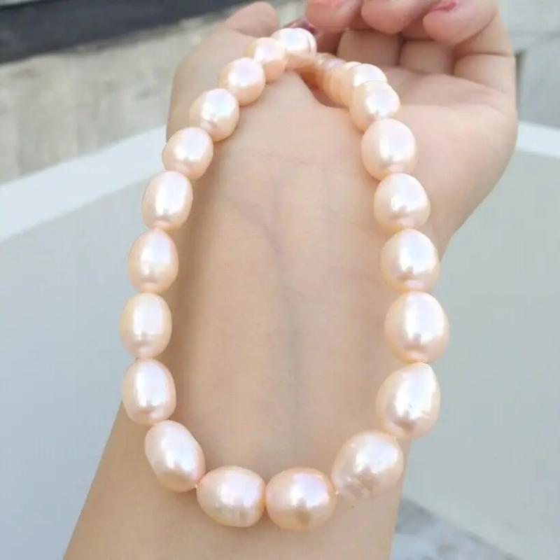 10-12mm Pink Pearl Necklace Clasp, 19inch South Sea