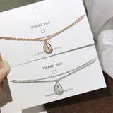 S925 Sterling Silver Double Layer Bead Anklet Tulip Opal Necklace