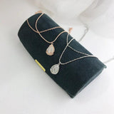 S925 Sterling Silver Double Layer Bead Anklet Tulip Opal Necklace