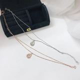 S925 Sterling Silver Double Layer Bead Anklet Tulip Opal Necklace