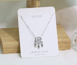 S925 Beating Heart Dream Catcher Necklace Silver Necklace