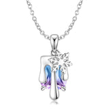 Snow Necklace Sparkle Pendant 925 Sterling Silver Women Necklace