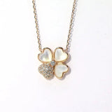 S925 Silver Clover Diamond Necklace with Mother Of Pearl Pendant