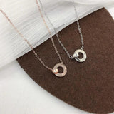 S925 Sterling Silver Double Circle Eternal Love Necklace