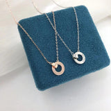 S925 Sterling Silver Double Circle Eternal Love Necklace
