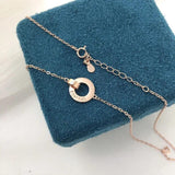 S925 Sterling Silver Double Circle Eternal Love Necklace