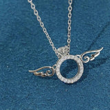 S925 Sterling Silver Angel Wing Necklace Clavicle Chain