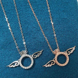 S925 Sterling Silver Angel Wing Necklace Clavicle Chain