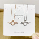 S925 Sterling Silver Angel Wing Necklace Clavicle Chain