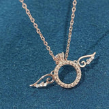 S925 Sterling Silver Angel Wing Necklace Clavicle Chain