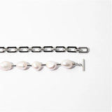 Baroque Pearl Beads Necklace Brass Plated Metal Women Jewelry Choker