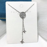 S925 Sterling Silver Four-Leaf Clover Tassel Necklace