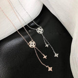S925 Sterling Silver Four-Leaf Clover Tassel Necklace
