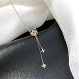 S925 Sterling Silver Four-Leaf Clover Tassel Necklace