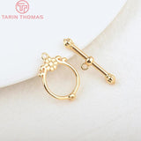 6 Sets 24K Brass Toggle Clasps for DIY Jewelry