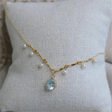 Water Drop Pendant Pearl Necklace Romantic Gift